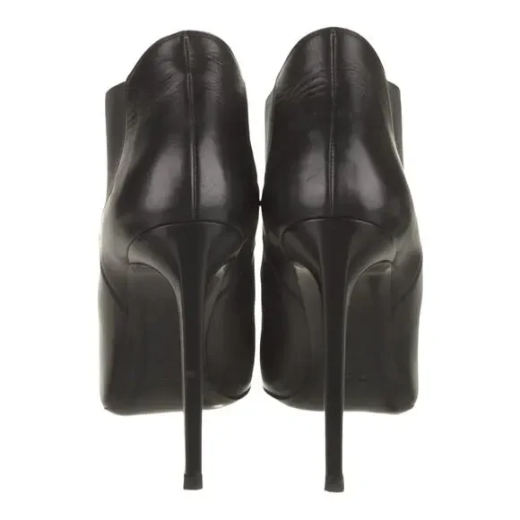 Saint Laurent Calfskin Classic Paris Ela 110 Ankle Boots - Black - 38.5 - Picture 14 of 16